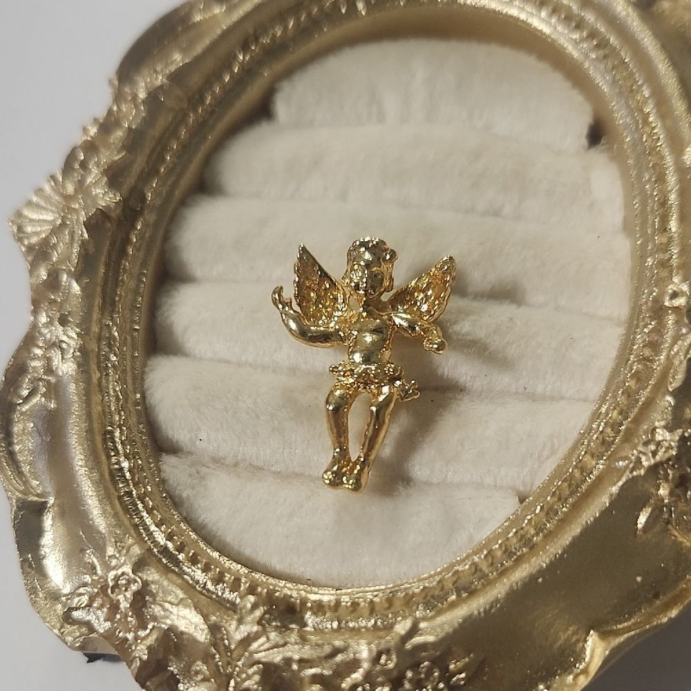 Kirks Folly Gold-tone Cherub Angel Lapel Pin